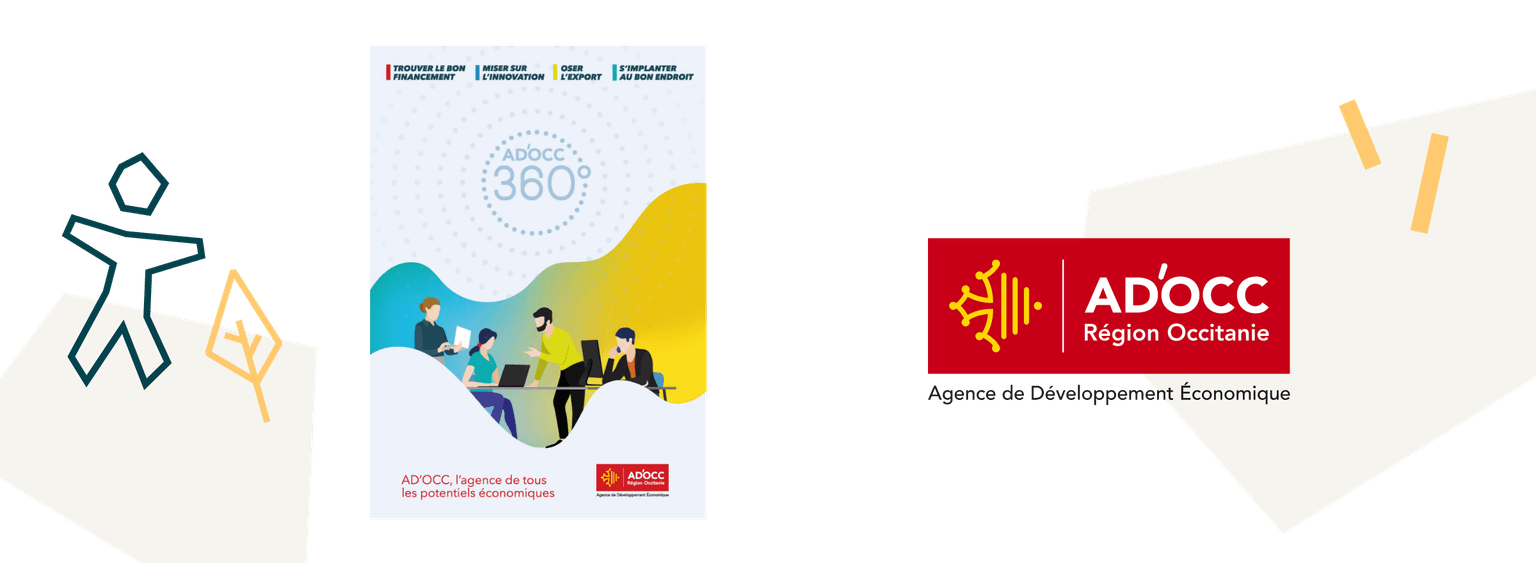 Support de présentation de l'Agence de développement économique de la Région Occitanie : AD'OCC 360°